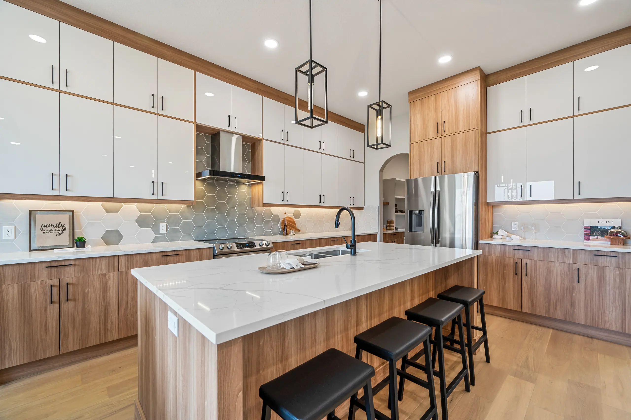 CreekWest kitchen with quartz island